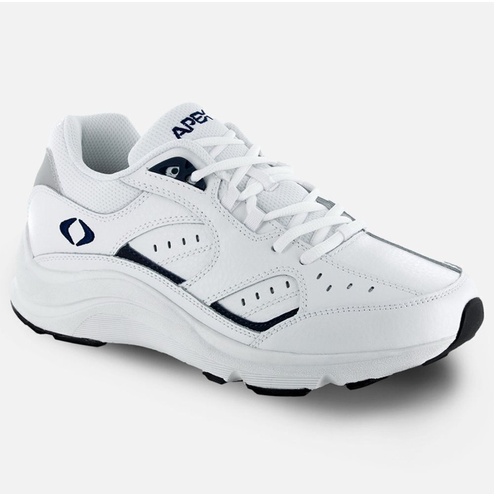 Apex Men's Athletic Shoes in White and Navy size 13 Extra Wide